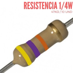 Resistencia 47K Ohm 1/4 W (10 Pcs)