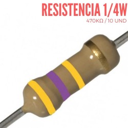 Resistencia 470K Ohm 1/4 W (10 Pcs)