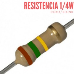 Resistencia150K Ohm 1/4 W (10 Pcs)