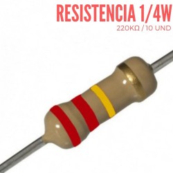 Resistencia Electrica 220K Ohm 1/4 W