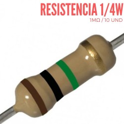 Resistencia 1M Ohm 1/4 W (10 Pcs)