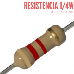 Resistencia 8.2K Ohm 1/4 W 10 UND (10 Pcs)