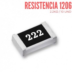 Resistencia 2.2KΩ SMD 1206 1/4 W (10 Pcs)