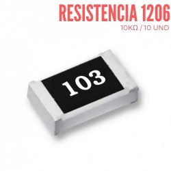 Resistencia 10KΩ SMD 1206 1/4 W (10 Pcs)