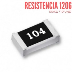 Resistencia 100kΩ SMD 1206 1/4 W