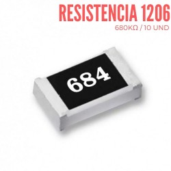 Resistencia 680KΩ SMD 1206 1/4 W