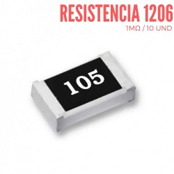 Resistencia 1MΩ SMD 1206 1/4 W (10 Pcs)