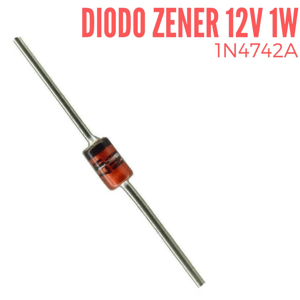 el viento es fuerte Meseta Empleado Diodo Zener 12V 1W (1N4742A)