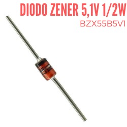 Diodo Zener 5,1V 1/2W (BZX55B5V1)