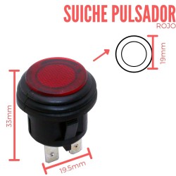 Suiche Pulsador Rojo