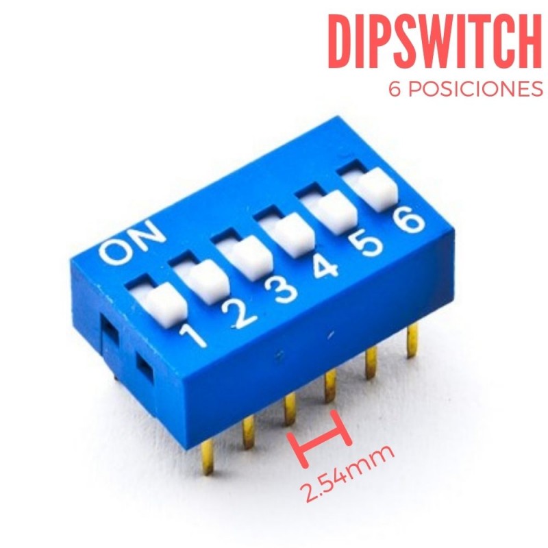 DIP Switch 3P Interruptor de 3 Posiciones - 2.54 mm, Ferretronica
