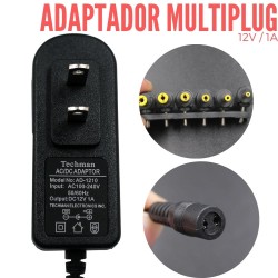 Adaptador de voltaje 12V 1A Multiplug