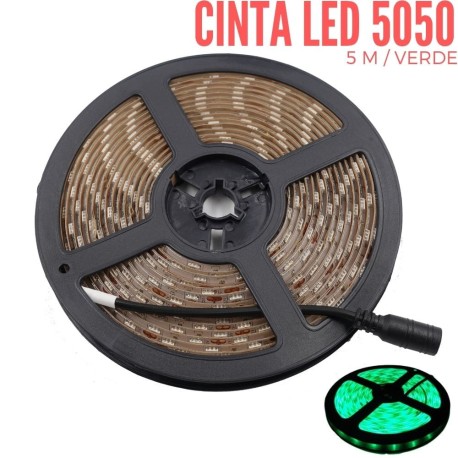 Cinta LED 5050 Verde 12V (5 Metros)