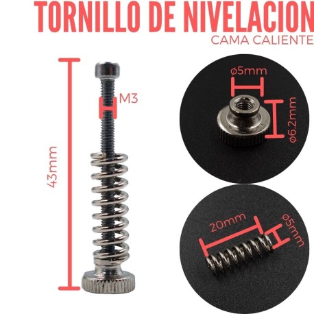 Tornillo de Nivelación para Cama Caliente