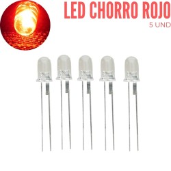 Led Chorro 5mm Rojo (5 Pcs)