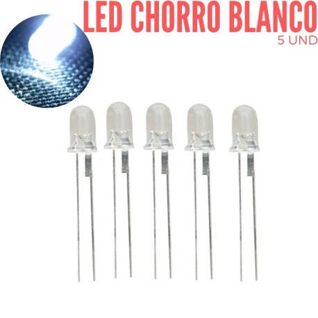 Led Chorro 5mm Blanco (5 Pcs)