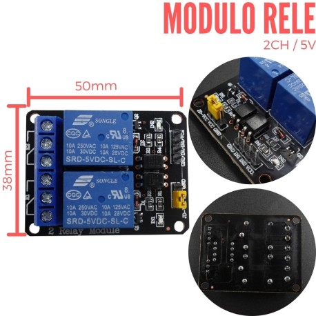 Tarjeta Rele Optoacoplada x 2 Salidas