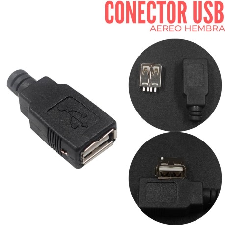 Conector Aéreo USB Hembra