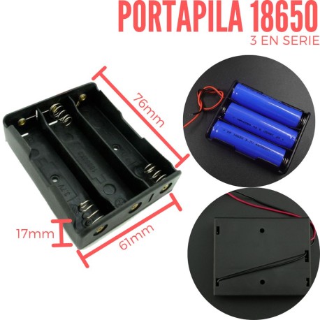 Portapila 18650X3