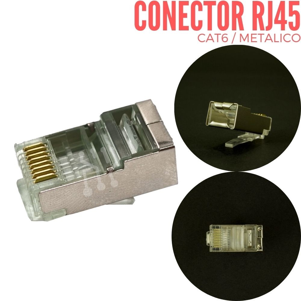 Conector RJ45 CAT 6 Aluminio