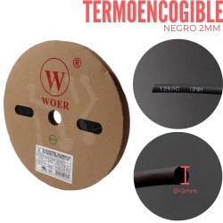 Termoencogible Negro 2mm X Metro