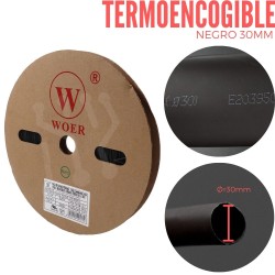 Termoencogible Negro 30mm X Metro