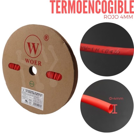 Termoencogible Rojo 4mm X Metro