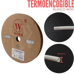 Termoencogible Blanco 6mm X Metro