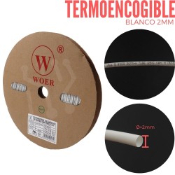 Termoencogible Blanco 2mm X Metro