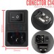 Conector C14 con Portafusible y Suiche