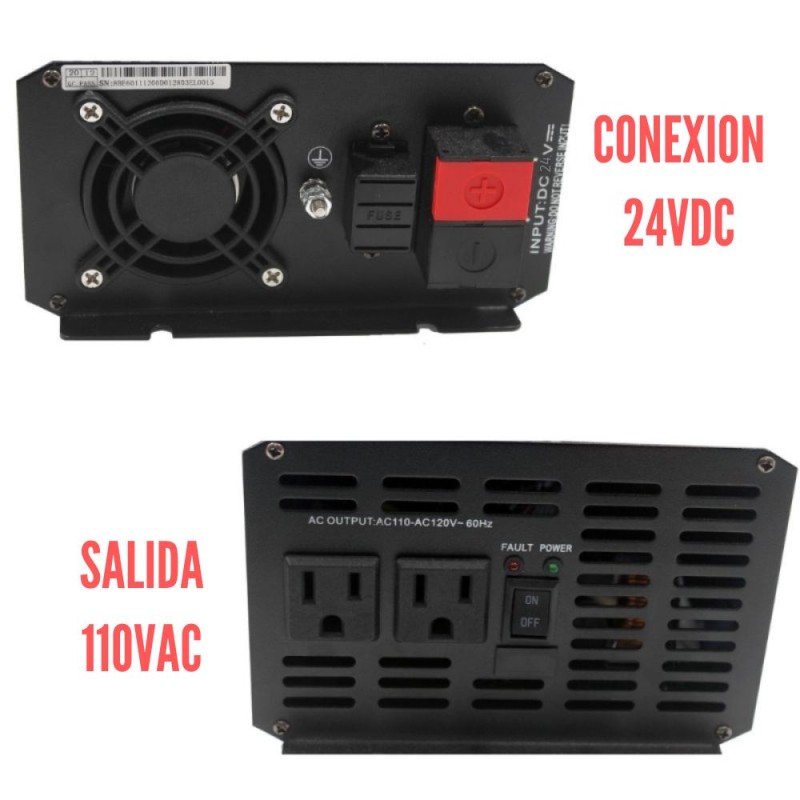 Inversor (Onda pura) DC/AC 24V 600W-CarSpa