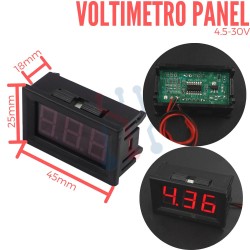 Voltímetro de Panel 4.5V-30V DC