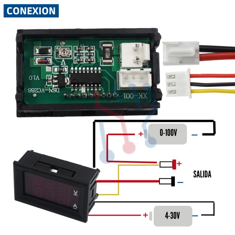 Voltimetro Amperimetro Digital 0-100V 0-10A DC