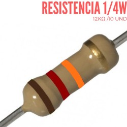 Resistencia 12K Ohm 1/4 W (10 Pcs)