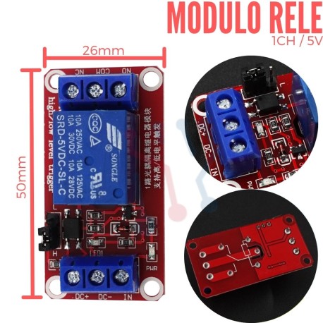 Tarjeta Rele Optoacoplada 5V H/L 1 canal