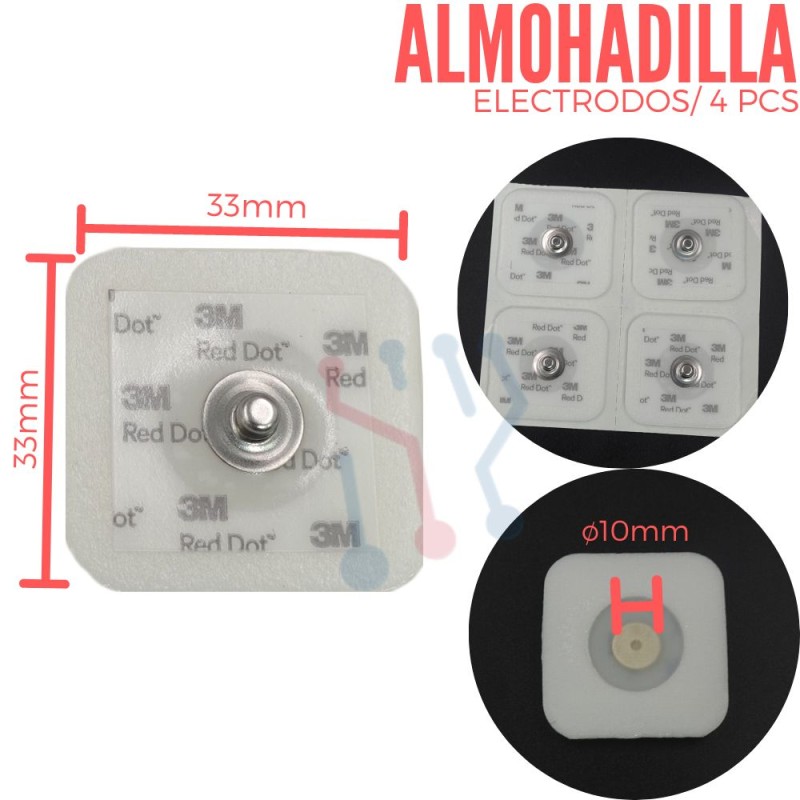 Almohadillas de electrodos de 50 Uds., almohadillas de repuesto