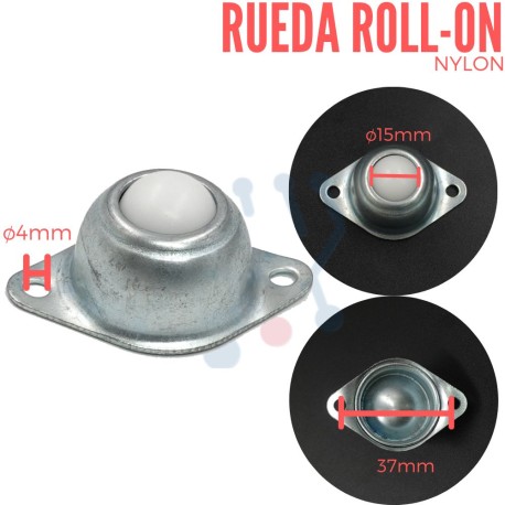 Rueda Nylon Tipo Roll-On