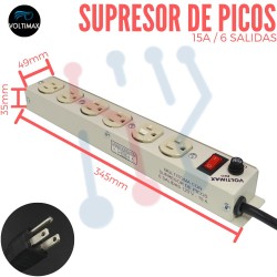 Multitoma Regleta 6 Salidas con Supresor de Picos (MRMC-334)